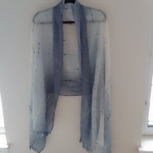 Textured shades of blue wrap/scarf.